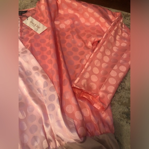 NWT Strut & Bolt Shiny Pink Polka Dot Body Suit - Picture 4 of 7